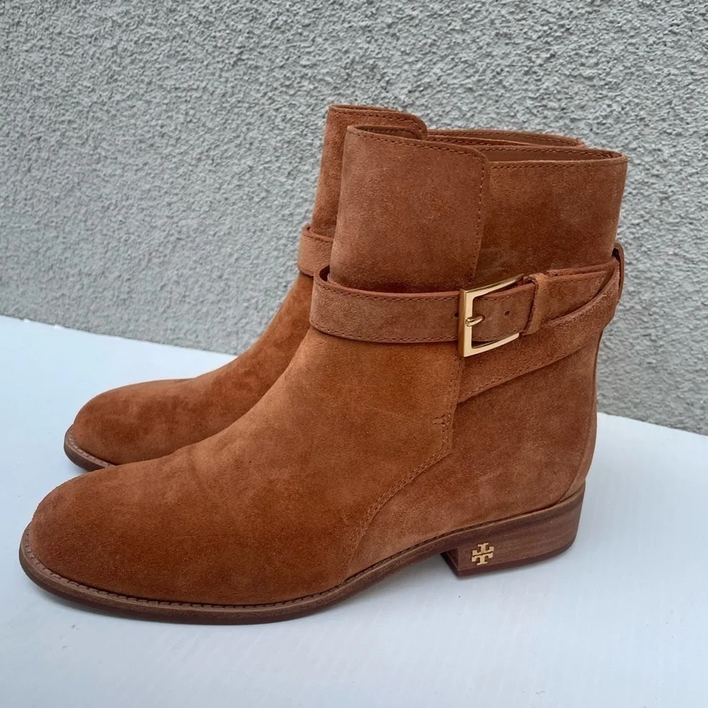 Tory Burch Brooke Ankle Suede Buckle Boot